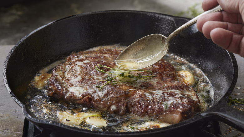 butter basting ribeye