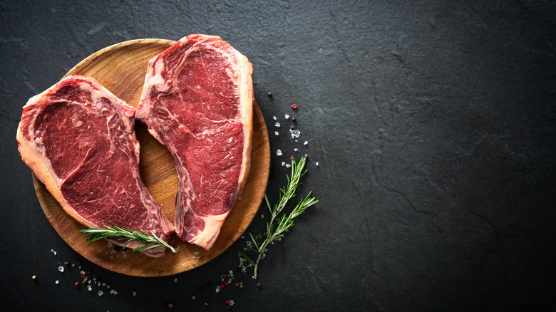 heart shaped raw ribeye