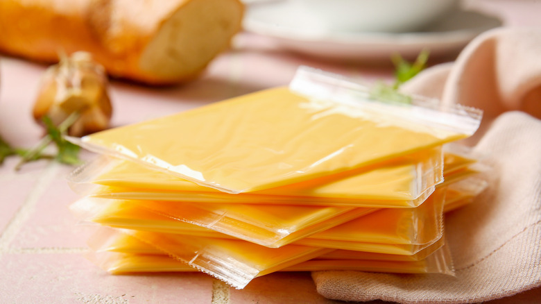 Pile of American cheese singlets