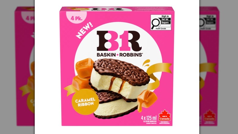 Case of Baskin Robbins Caramel Ribbon ice cream sandwiches