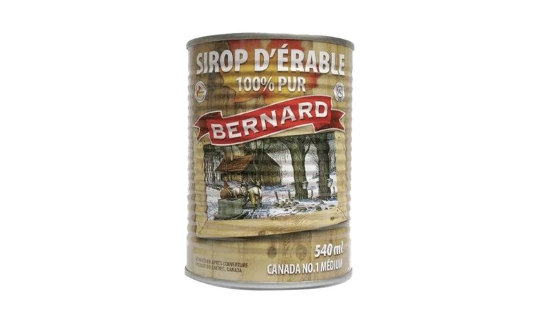Can of Bernard Canada Grade A Dark Maple Syrup
