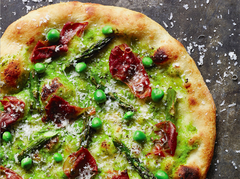 Prosciutto Pizza With Roasted Asparagus And Fresh Peas Recipe