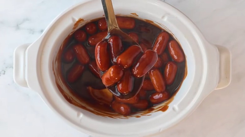 sausages cooked in crockpot