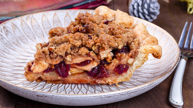 Apple Cranberry pie slice