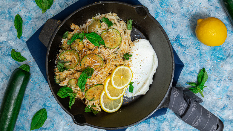 lemon basil fettucine with whipped ricotta