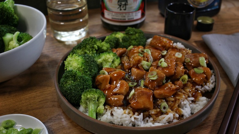 chicken teriyaki with broccoli dish