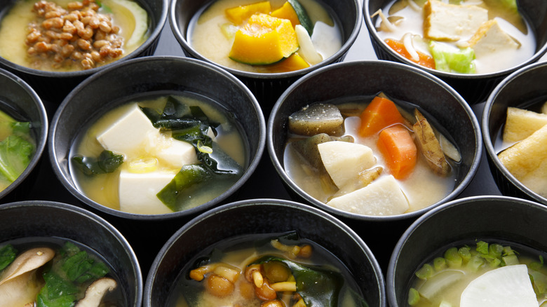 Small bowls of soup