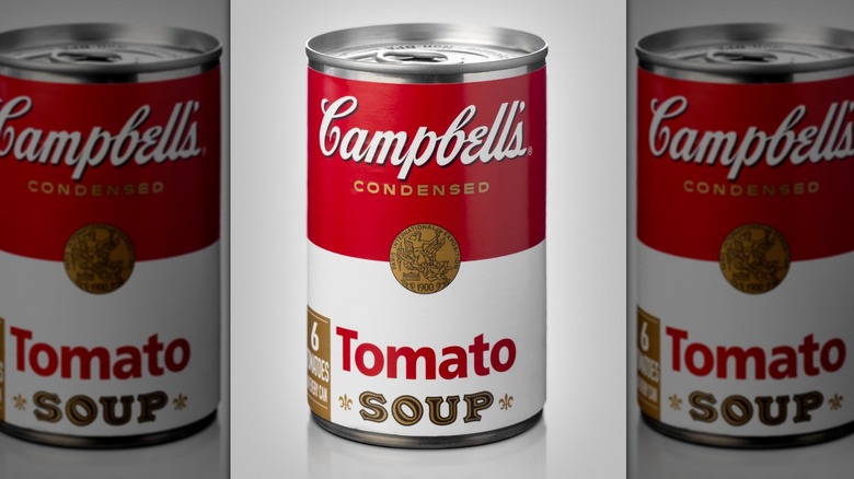 Campbell's Tomato Soup cans on white