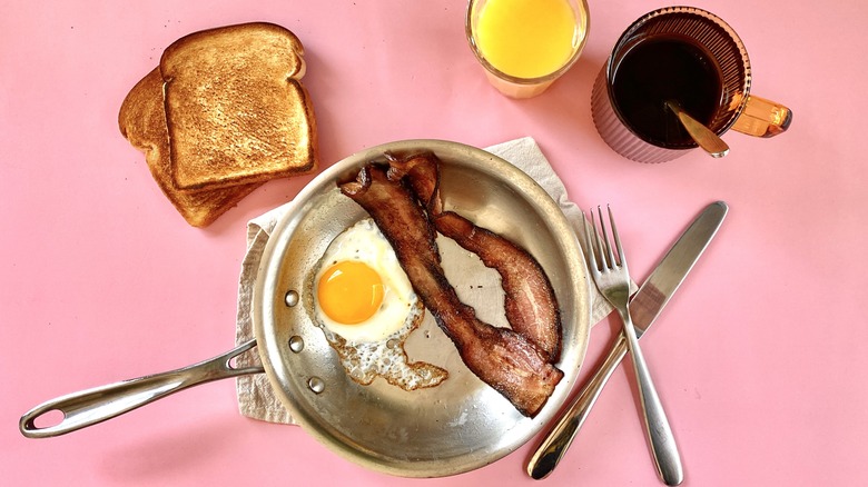 Trader Joe's bacon in skillet