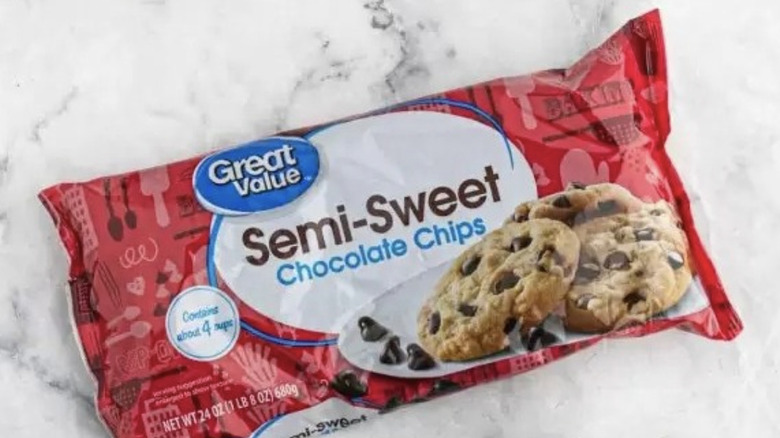 Bag of Great Value Chocolate Chips