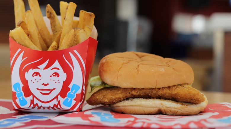 Wendy's crispy chicken sandwich and fries