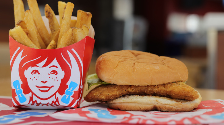 Wendy's crispy chicken sandwich and fries