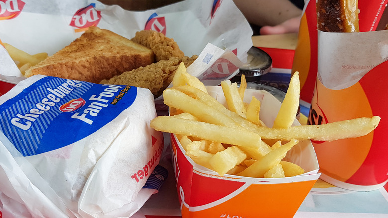 Burger, fries and chicken tenders from Dairy Queen