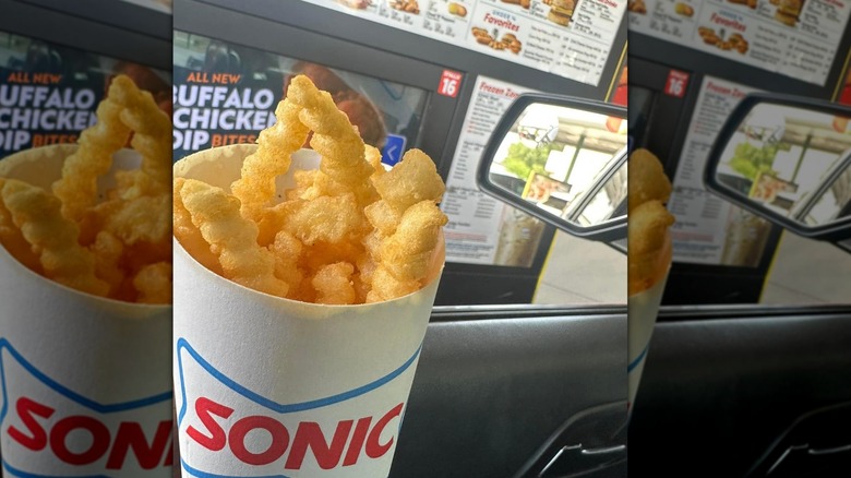 Sonic fries in front of a drive through
