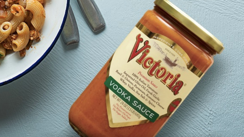 Victoria Vodka Sauce on table