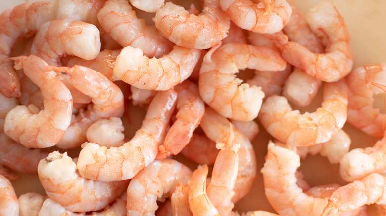 Cooked shrimp that have been peeled