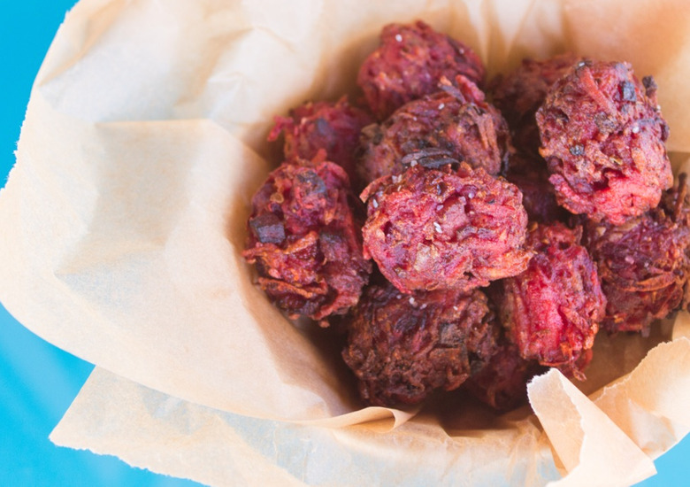 Purple-tinged tater tots are the perfect companion for a burger, sandwich or soup.
