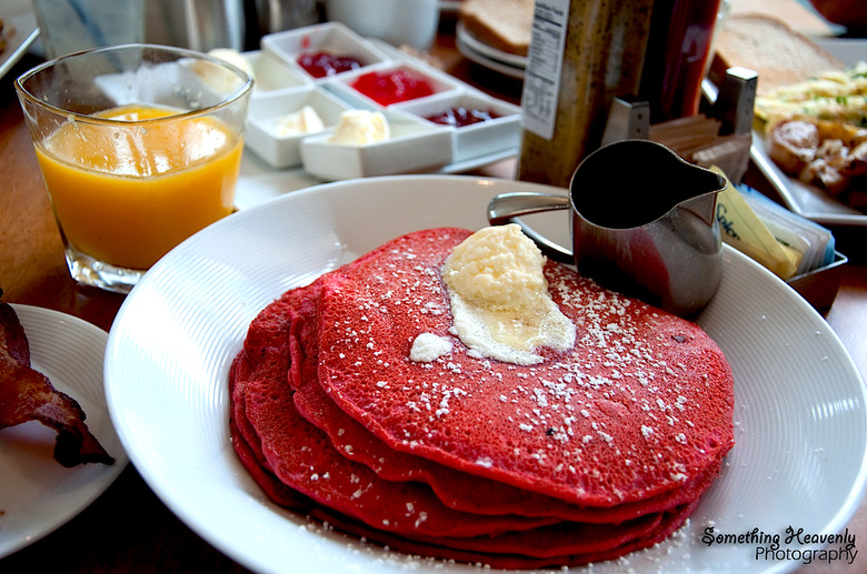 In a rush? Smear one of these red velvet pancakes with cream cheese, roll it up and hit the road.