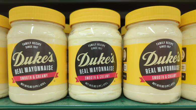 Jars of Duke's mayonnaise.