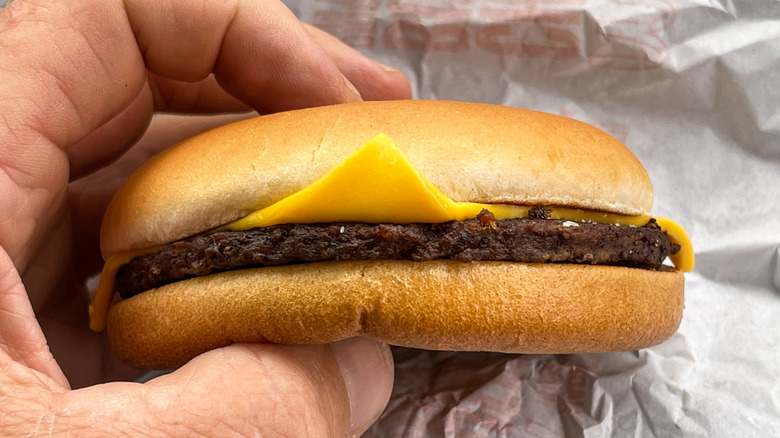 McDonald's burger pictured with unmelted cheese