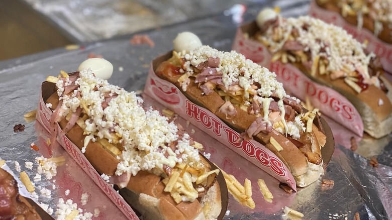 Colombian style hot dogs 