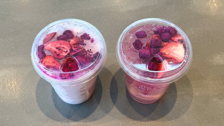 Top view of Pink Cannon Ball Drink & Cannon Ball Drink