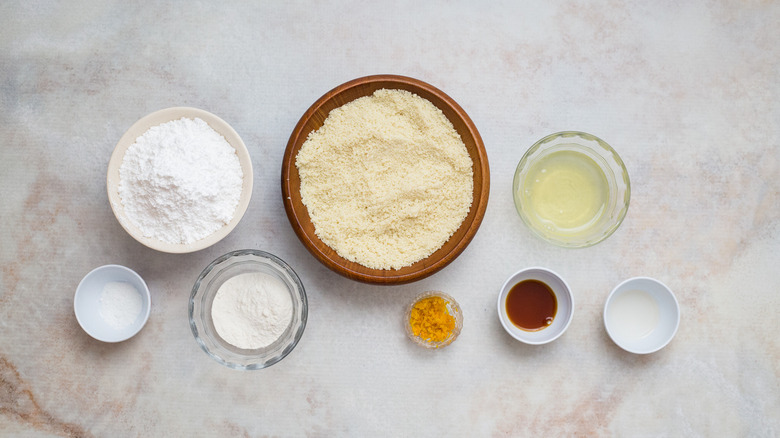 almond cookie ingredients on table