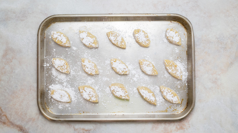 unbaked cookies on baking sheet