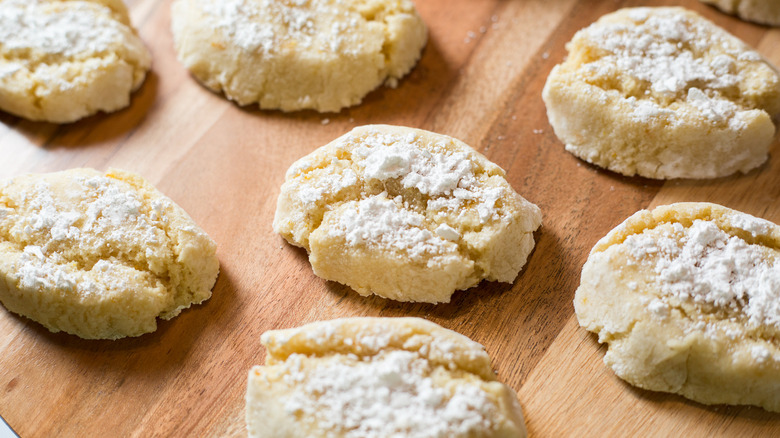 soft cookies on wooden board