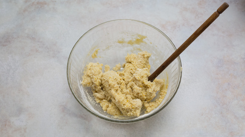 soft dough in mixing bowl