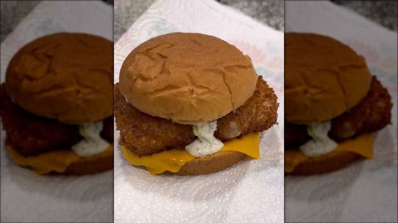 Vegan fried fish sandwich