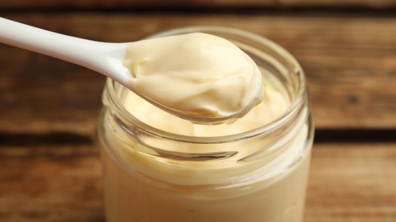 Jar of mayo with spoon
