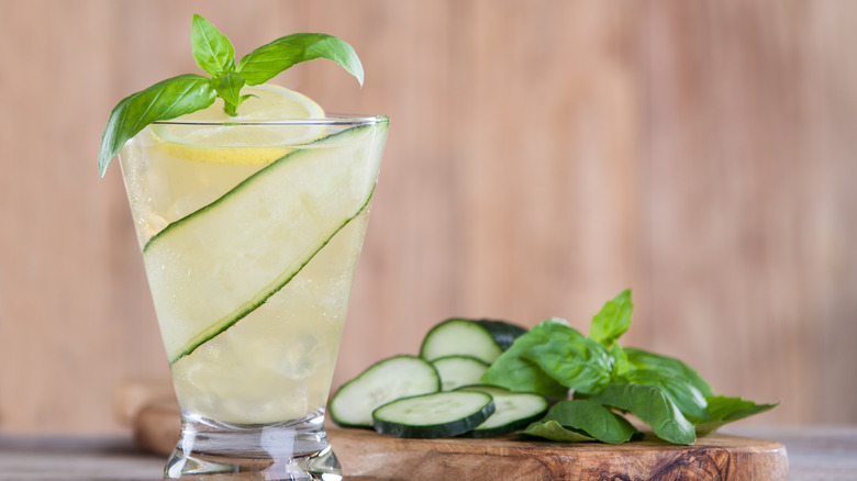 Lemonade with cocktail garnish