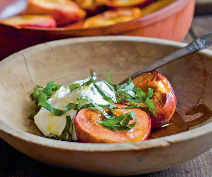 Roasted Peaches With Basil And Yogurt Recipe