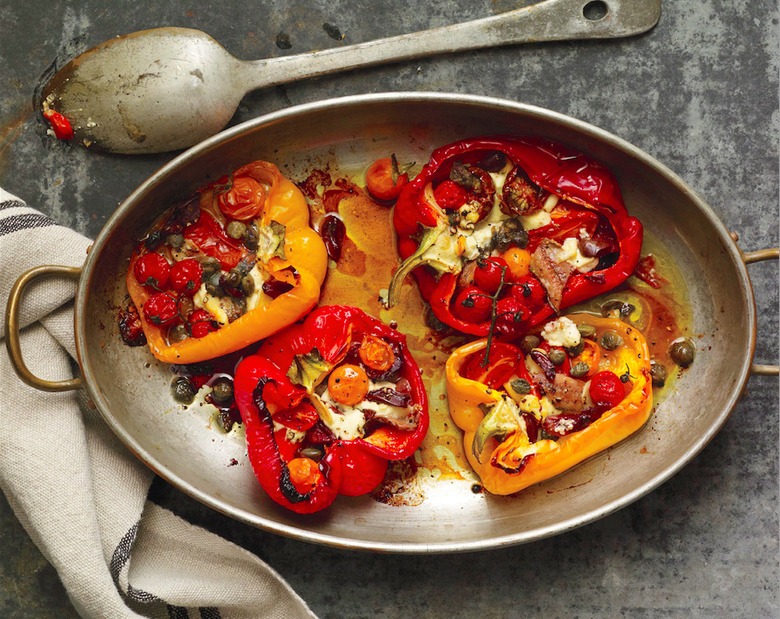 Roasted Red Peppers With Anchovies And Tomatoes Recipe