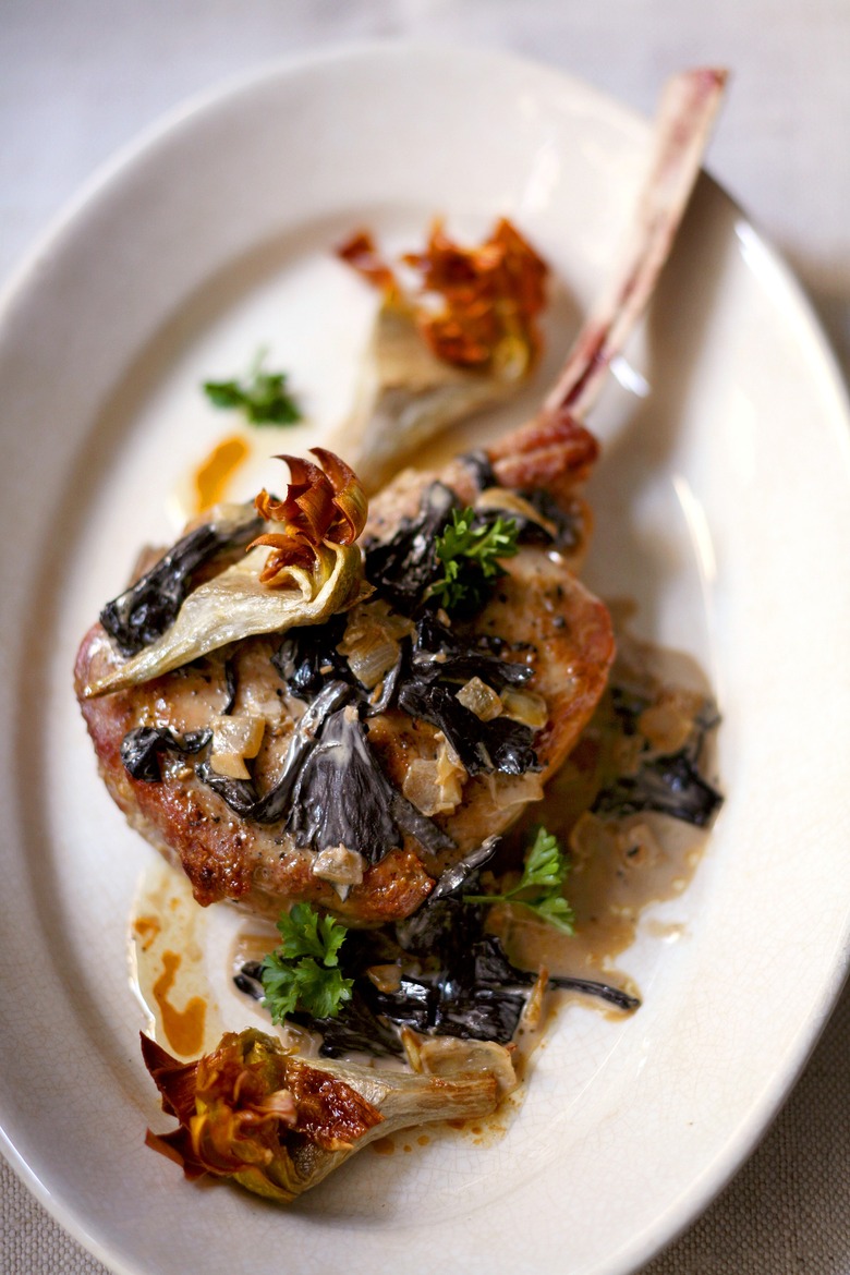 Roasted Veal Chops with Artichokes Recipe