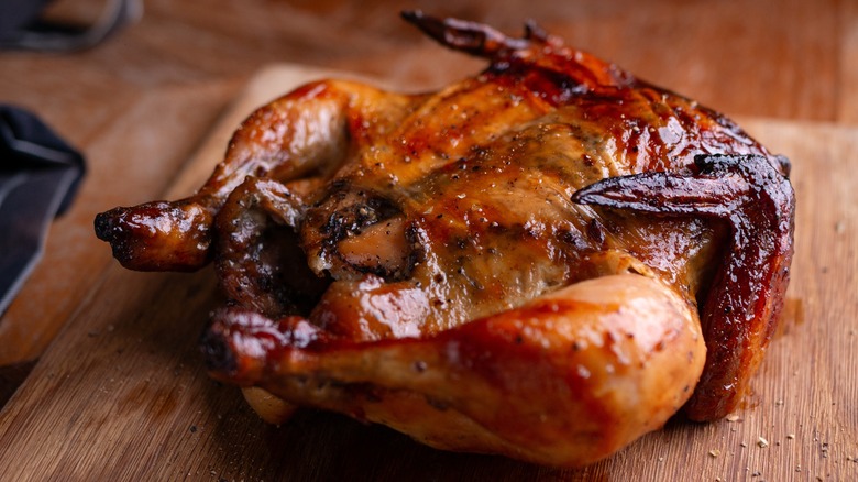 Juicy rotisserie chicken