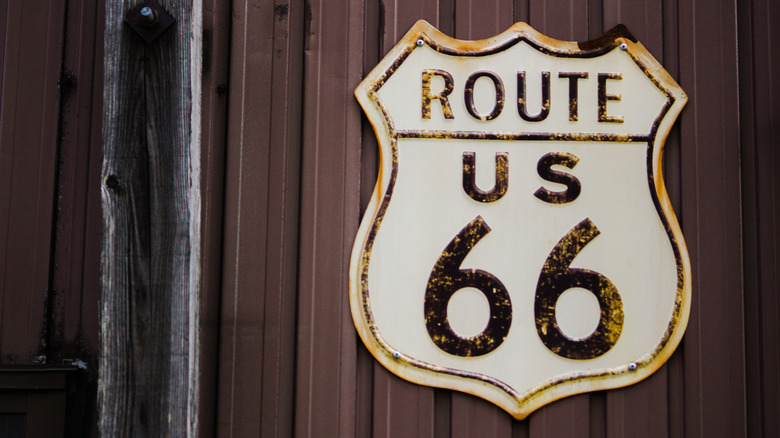 Metal Route 66 sign