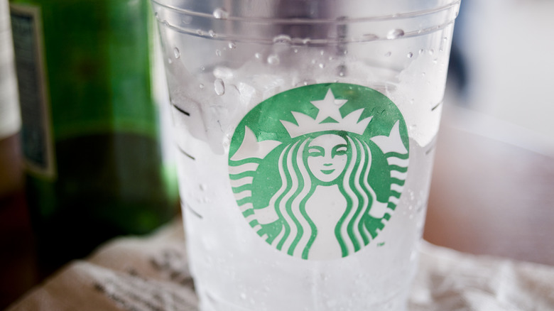 Starbucks water cup.