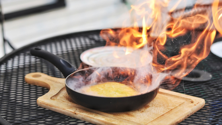 Flaming saganaki