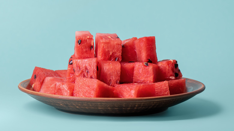 Cubed watermelon 