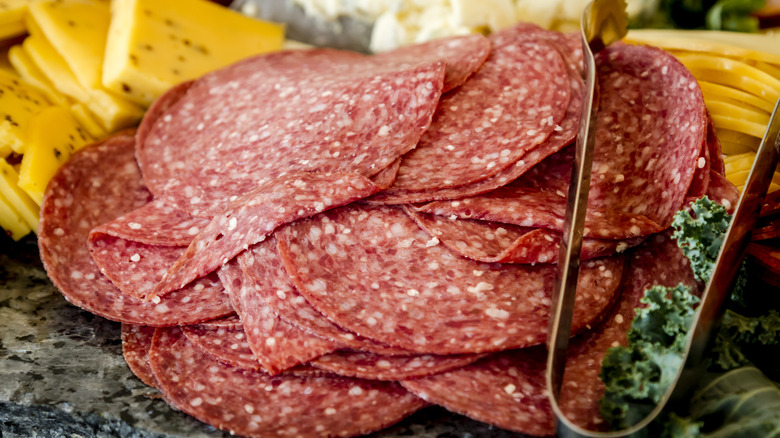 Sliced Genoa salami