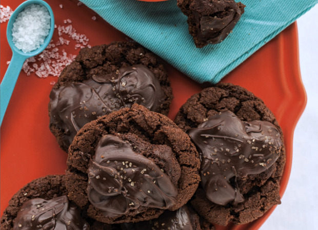 Salted Triple Chocolate Brownie Batter Cookies Recipe
