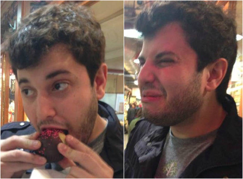 Sampling A Chocolate-Covered Onion In Philadelphia's Reading Terminal Market