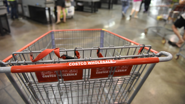 Costco grocery cart in store