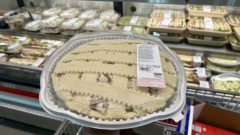 Pot pie on corner of cart