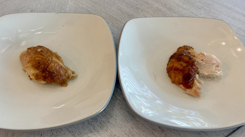Chicken pieces on two plates