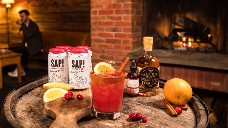 Sap! maple sodas with cranberry orange cocktail