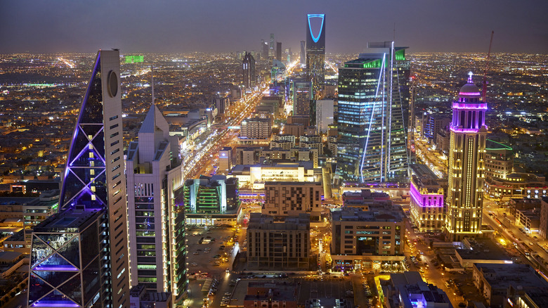 Saudi Arabia at night