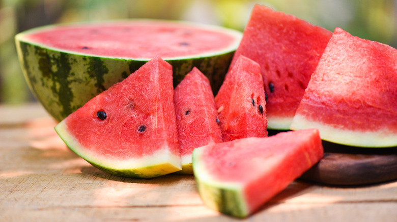 Cut up watermelon